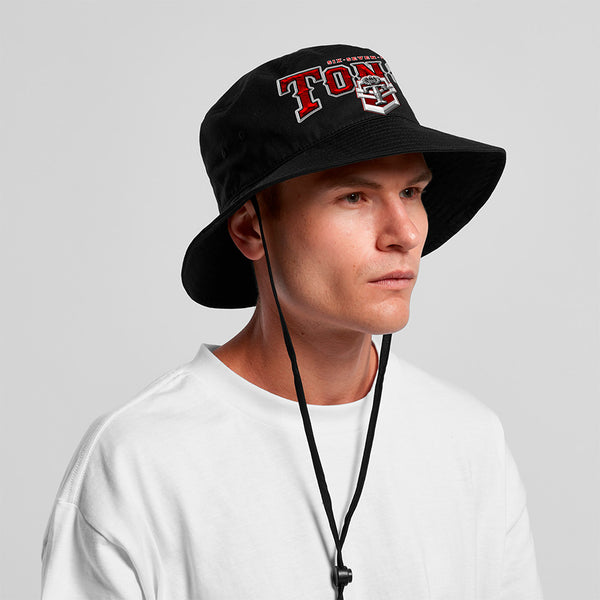 Tonga Red Sea Team Arch Wide Brim Bucket Hat - BLACK
