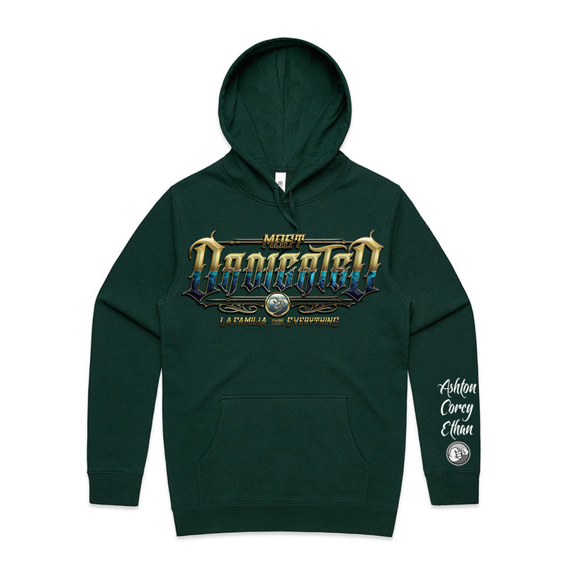 Custom Printed Hoodie for Dad - With Custom Names on sleeve - DADICATED LA FAMILIA STYLE