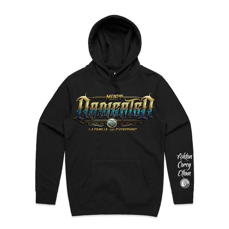 Custom Printed Hoodie for Dad - With Custom Names on sleeve - DADICATED LA FAMILIA STYLE