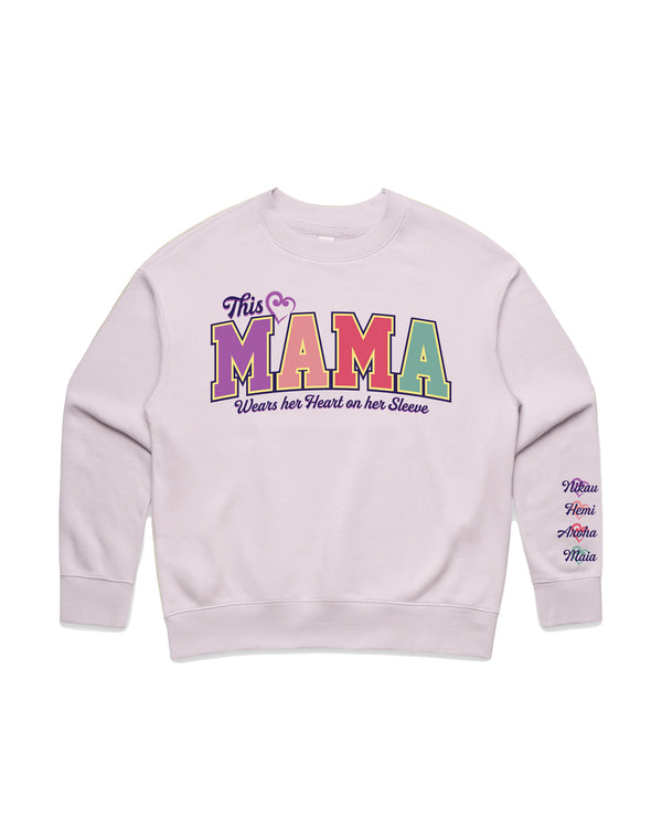 Custom Printed Sweatshirt for Mum - With Custom kids names on sleeve - 04_Mama Style