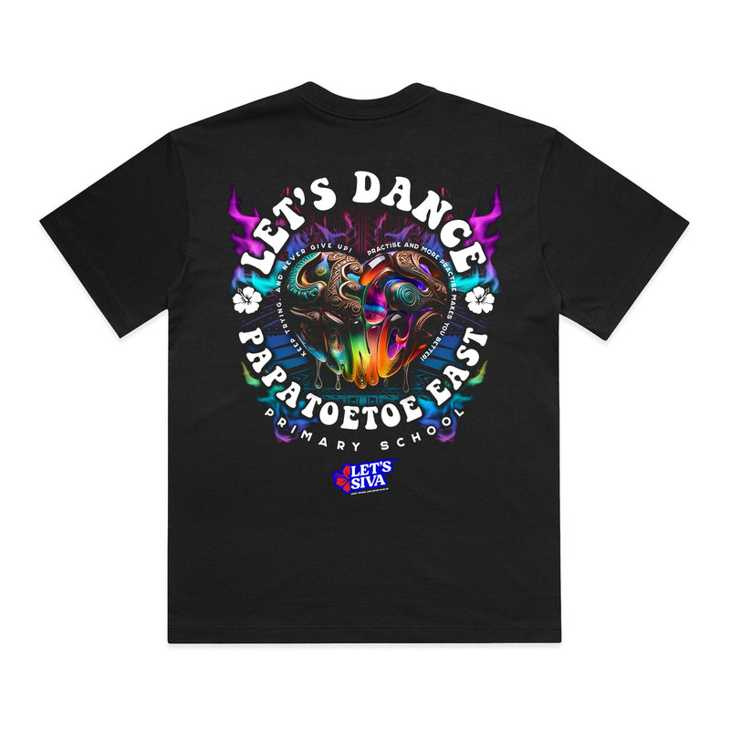 LET'S SIVA PRE-ORDER PAPATOETOE EAST SCHOOL_ ADULTS BOX TEE [shorter body length]