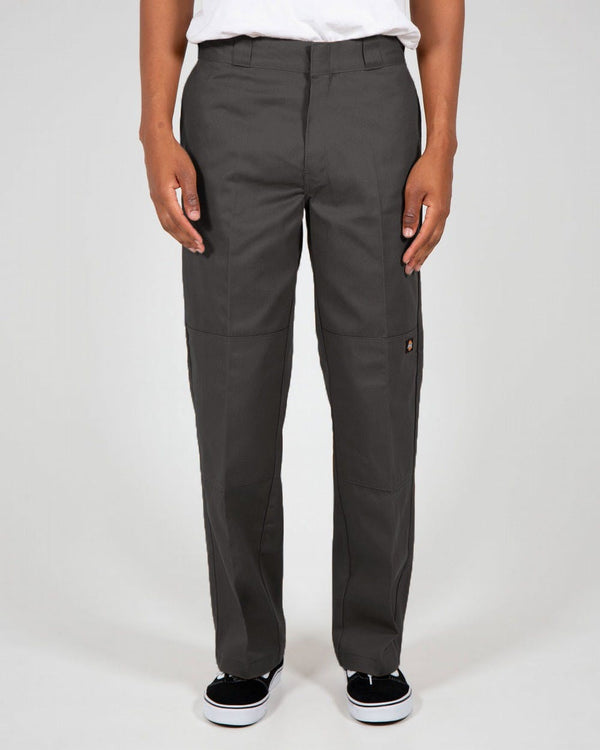Loose Fit Double Knee Work Pants - CHARCOAL