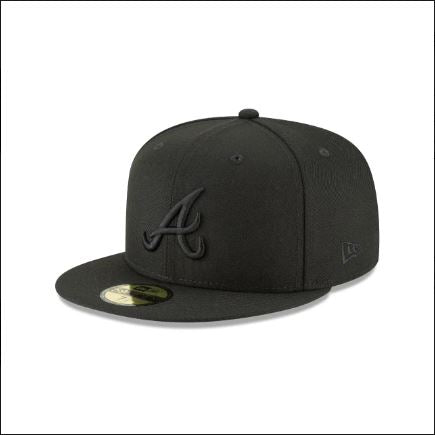 Atlanta Braves 59FIFTY Fitted Cap - Black on Black