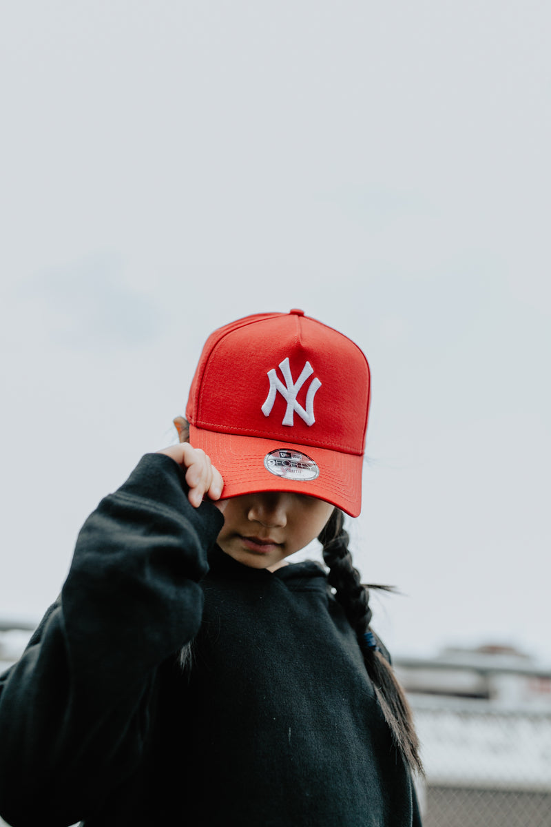 YOUTH NY YANKEES 9FORTY A-FRAME - SCARLET RED