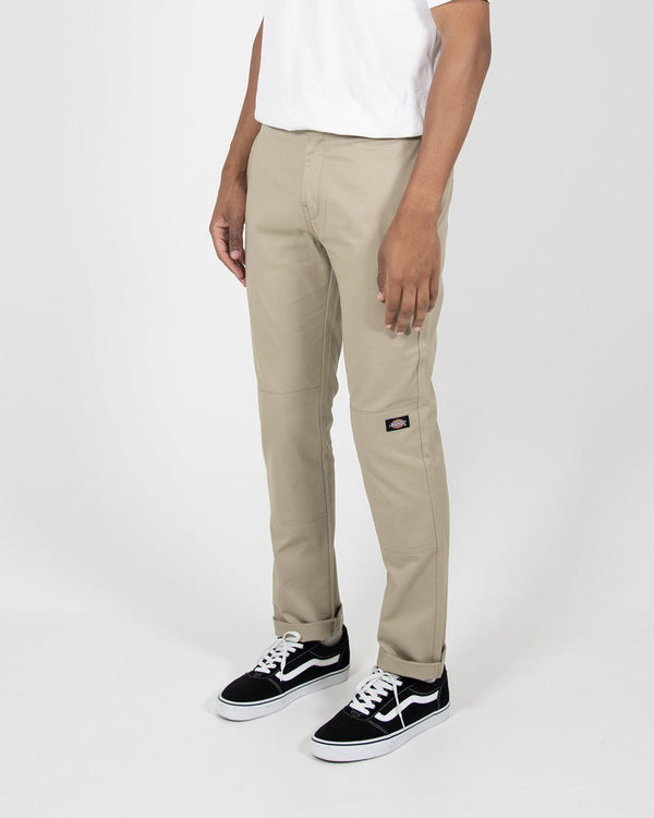 Slim Fit Double Knee Work Pants - Desert Sand