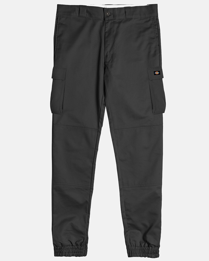 Cuffed and Tapered Fit Cargo Pants - Black