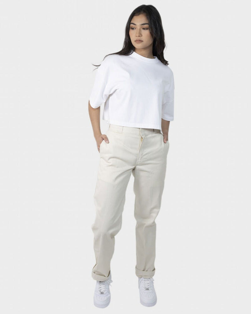 High Rise Tapered Fit Work Pants - BONE