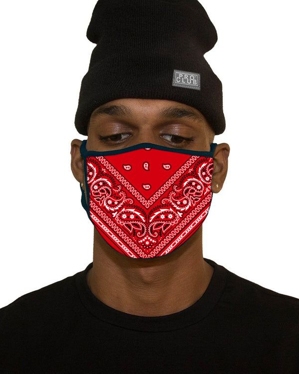 BANDANA ADJUSTABLE FACE MASK with Filter - RED