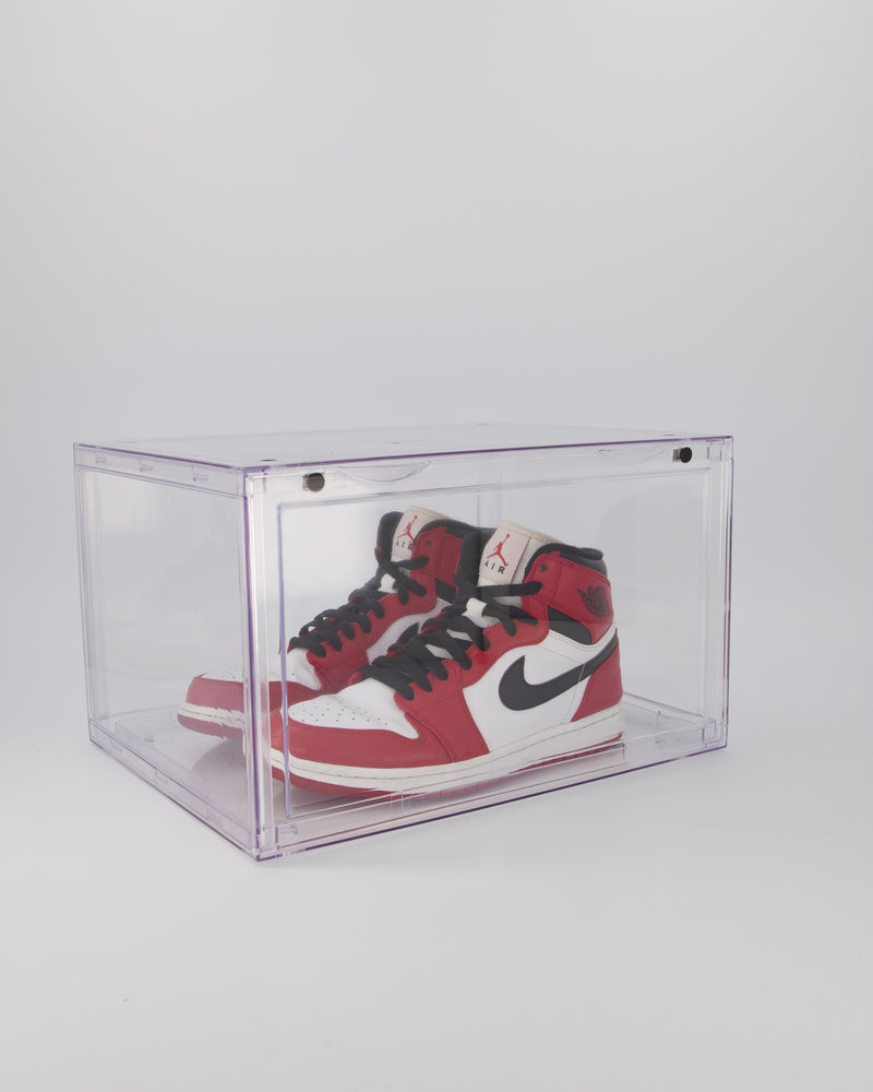 6 PK CT SNEAKER BOX SIDE DROP DISPLAY (6 BOXES) - ALL CLEAR ACRYLIC