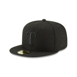 Texas Rangers 59FIFTY Fitted Cap - Black on Black