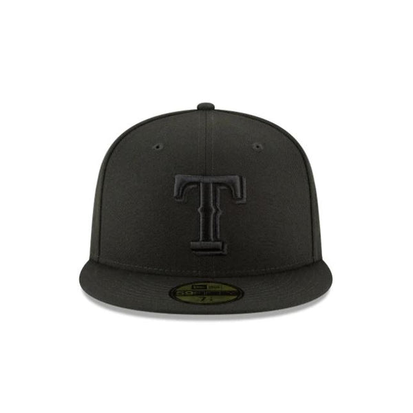 Texas Rangers 59FIFTY Fitted Cap - Black on Black