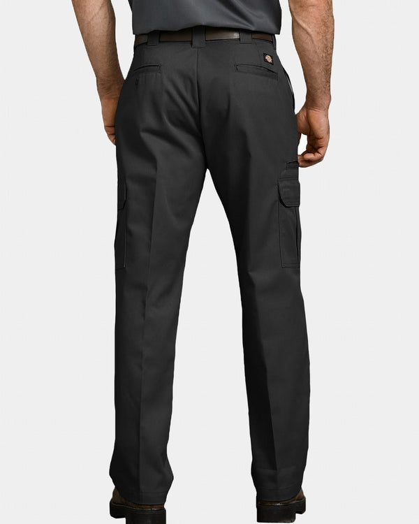 Slim Fit Straight Leg Cargo Pants - BLACK