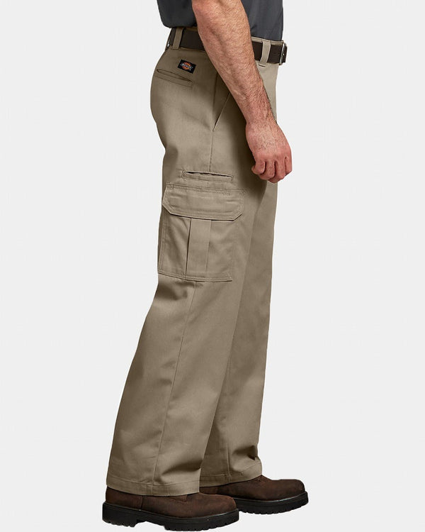 Slim Fit Straight Leg Cargo Pants - KHAKI