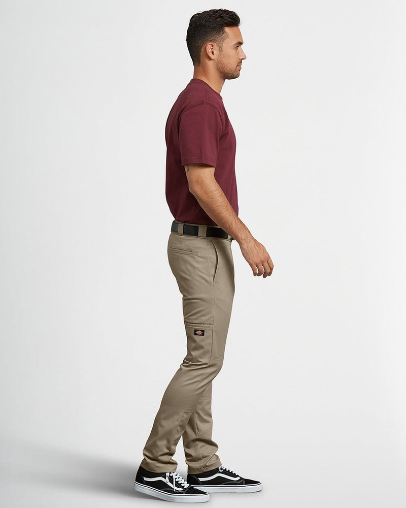 Skinny Fit Double Knee Work Pants - DESERT – Custom Teez NZ