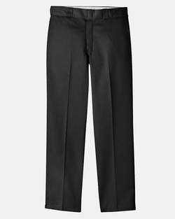 Slim Fit Straight Work Pants - BLACK