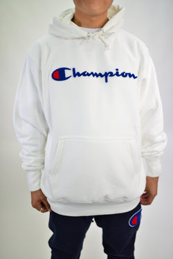 REVERSE WEAVE PULLOVER HOODIE - WHITE