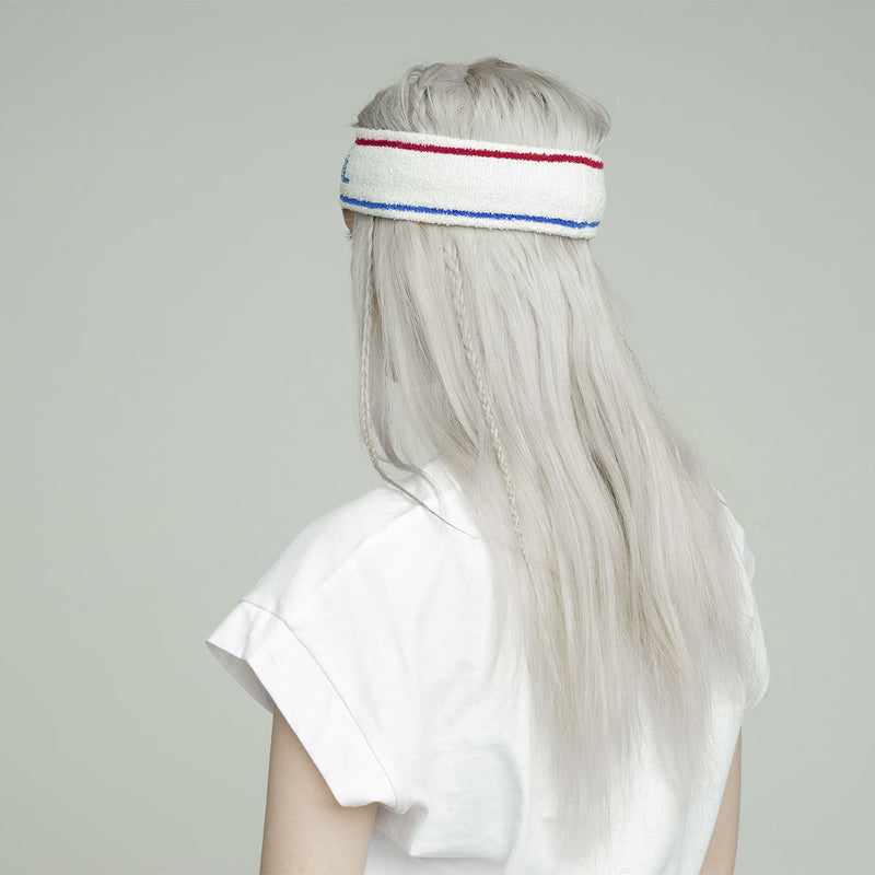 Bermuda Stripe Headband - White/Ciano