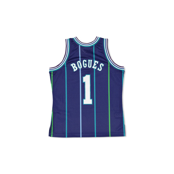 SWINGMAN JERSEY CHARLOTTE HORNETS MUGGSY BOGUES - PURPLE/TEAL